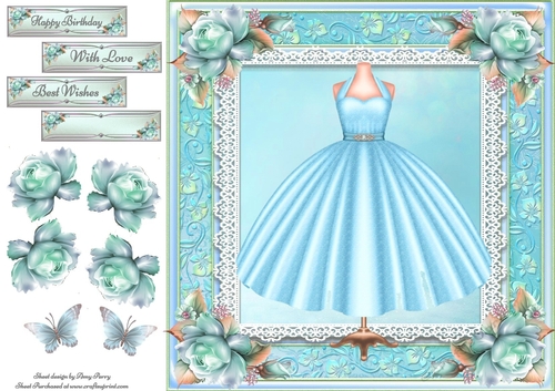 Beautiful Aqua Dress 8x8
