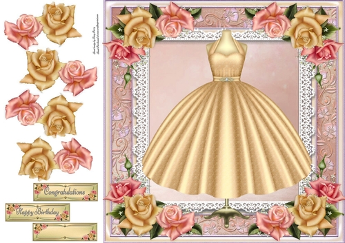 Beautiful Gold Dress 8x8