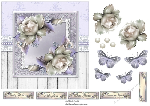 Beautiful Lilac And Cream Roses 7x7