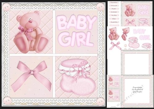 Baby Girl Cubes 8x8 Mini Kit