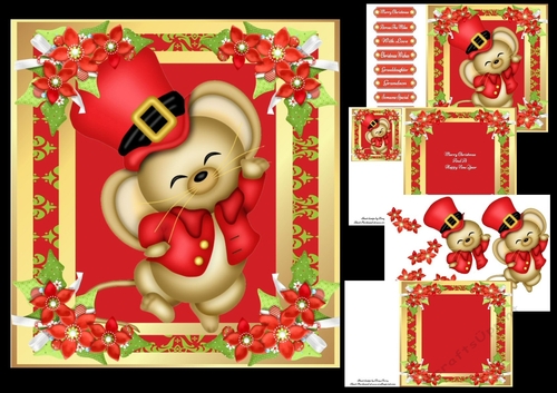 Gorgeous Santa Mouse 8x8 Mini Kit
