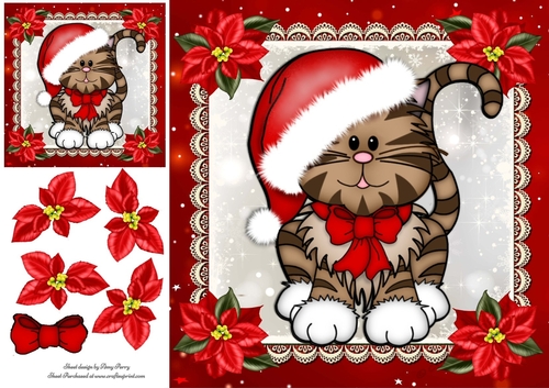 Gorgeous Santa Cat 8x8