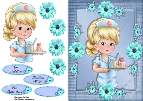 Pretty Nurse In Blue Dress
