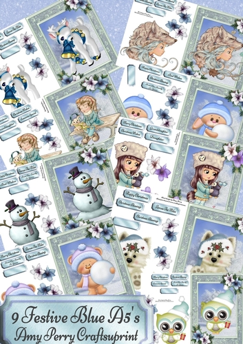 9 A5s Festive Blue Designs