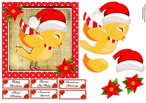 Funny Yellow Festive Bird 7x7