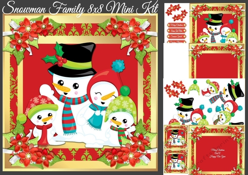 Snowman Family 8x8 Mini Kit