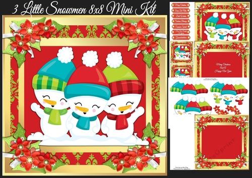 3 Little Snowmen 8x8 Mini Kit