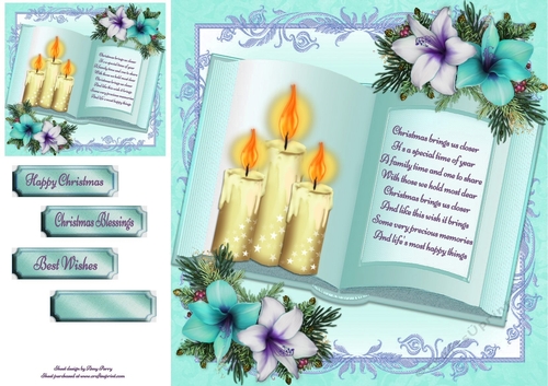 Beautiful Cream Candles Open Book 8x8