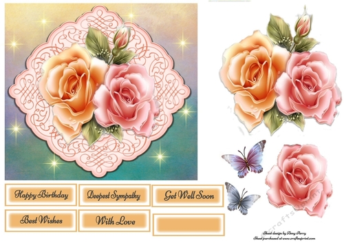 Beautiful Pastel Roses 7x7
