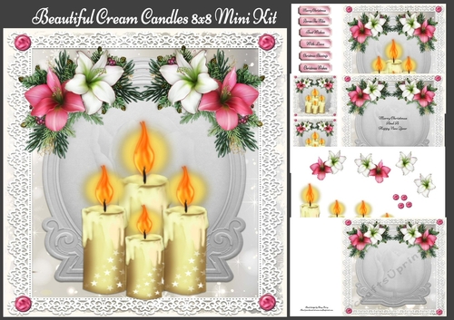 Beautiful Cream Candles 8x8 Mini Kit
