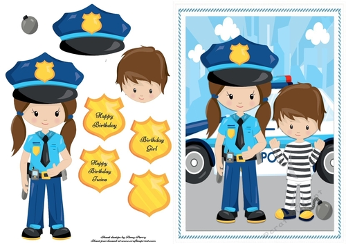 Police Girl With Prisoner