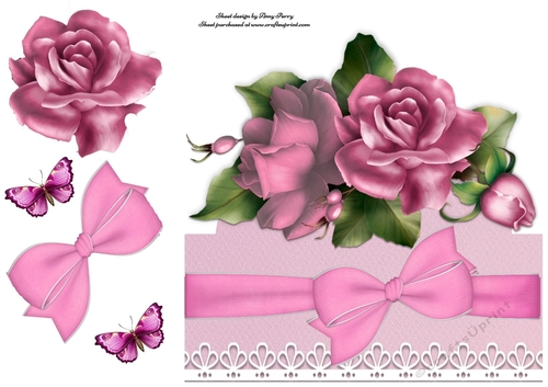 Beautiful Pink Rose Spray 8x8