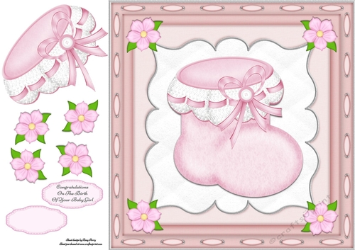 Baby Girl Bootie 8x8