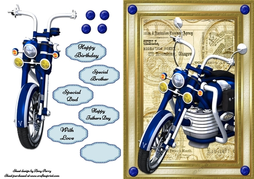 Blue Motorbike A5
