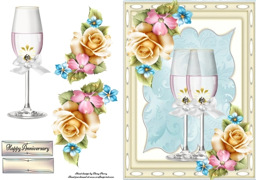 Beautiful Champagne Flutes With Roses