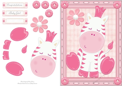 Adorable Pink Zebra