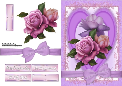Beautiful Purple Flowers In Love Heart