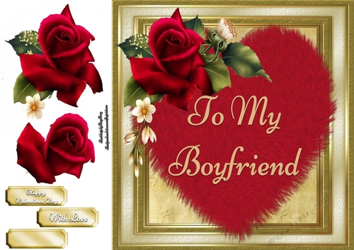 To My Boyfriend Red Love Heart 8x8