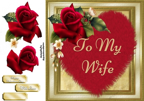 To My Wife Valentine Love Heart 8x8
