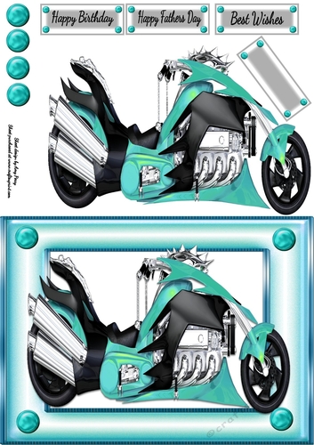Black & Aqua Motorbike