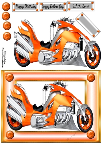 Silver & Orange Motorbike