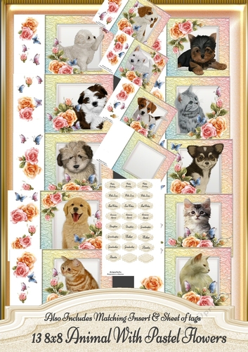 13 8x8 Animals With Colourful Roses Bumper Kit