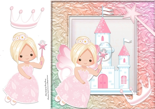 Little Fairy Princess With Castle 8x8 