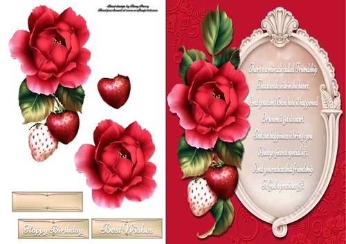 Beautiful Red Strawberry Roses With Friends Poem