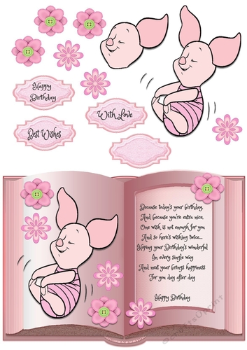 Little Pig Birthday Open Book