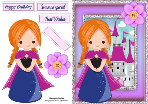Beautiful Pink & Dark Blue Princess 