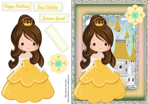 Pretty Princess In Yellow Dress