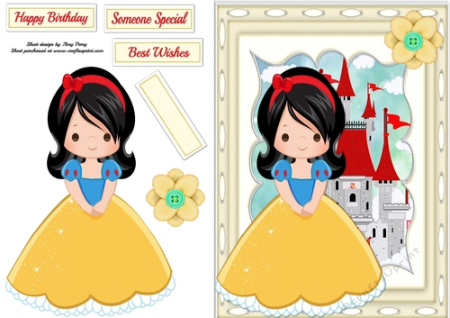 Beautiful Princess In Yellow & Blue Dress 