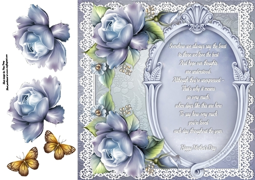 Beautiful Blue Roses Mothers Day 8x8