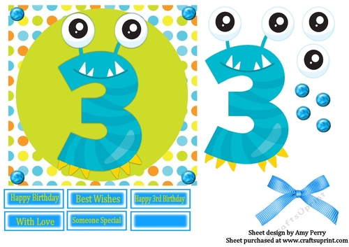Number 3 Monster 6x6