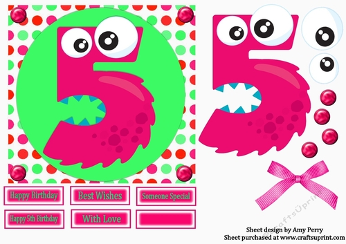 Number 5 Monster 6x6 
