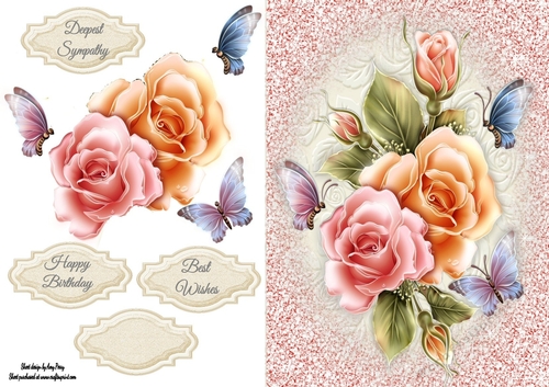 Beautiful Roses In Glitter Frame