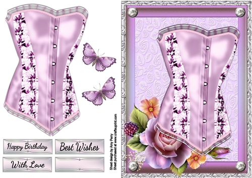 Beautiful Lilac Corset With Roses