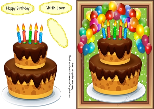 Birthday Cake With Balloon Archway