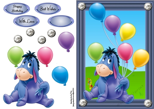 Donkey With Birthday Baloons