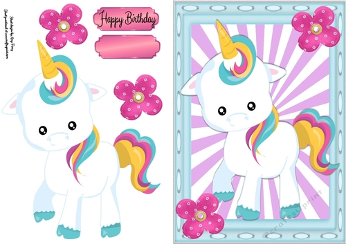 Beautiful Unicorn With flowers