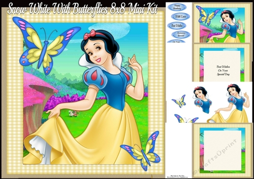 Snow White With Butterflies 8x8 Mini Kit