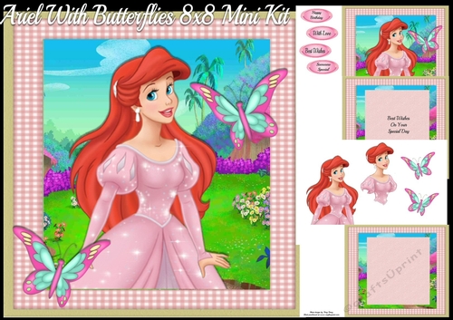 Ariel With Butterflies 8x8 Mini Kit
