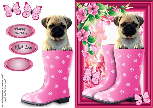 Gorgeous Pug In Wellies