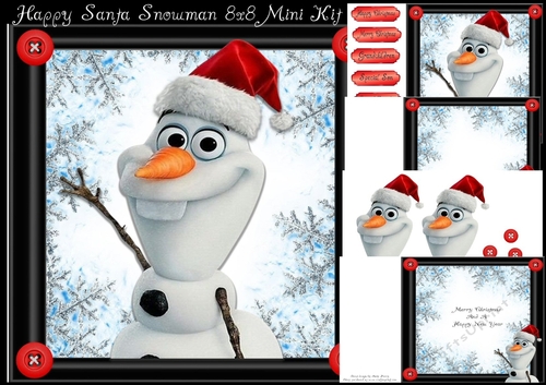 Happy Santa Snowman 8x8 Mini Kit