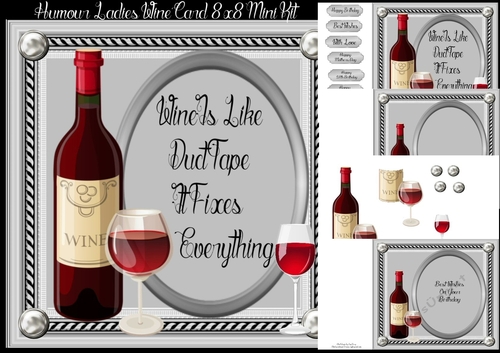 Humour Ladies Wine Card 8x8 Mini Kit