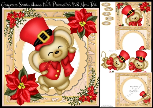 Gorgeous Santa Mouse 8x8 Mini Kit