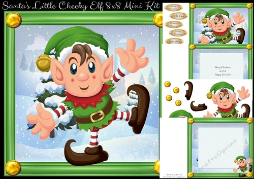 Santas Cheeky Little Helper 8x8 Mini Kit