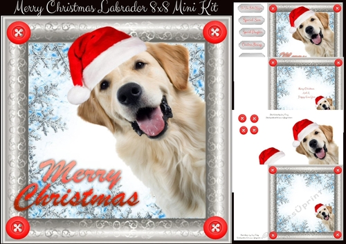 Merry Christmas Labrador 8x8 Mini Kit