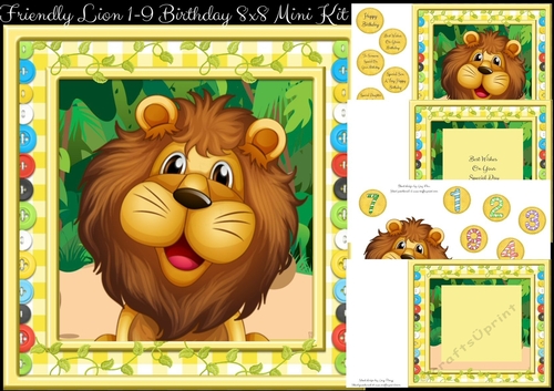 Friendly Lion 1-9 Birthday 8x8 Mini Kit