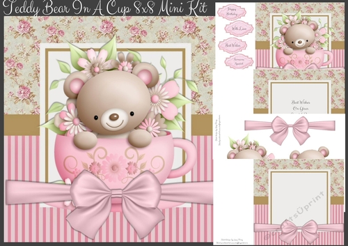 Teddy Bear In A Teacup 8x8 Mini Kit